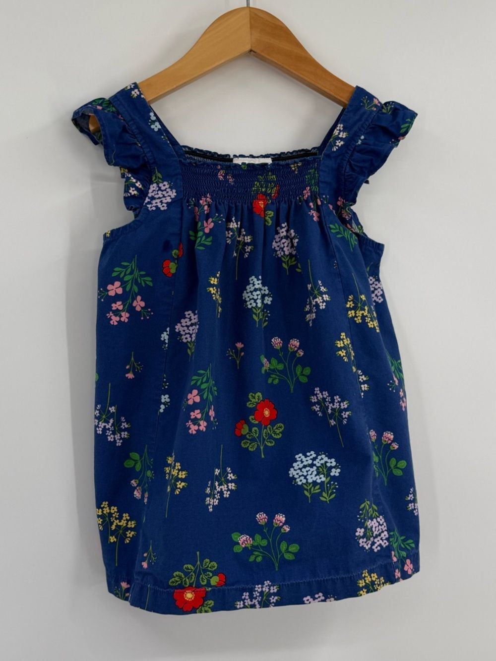 Hanna Andersson Popover and Play Smocked Top | Navy Wildflower Floral | Size 5